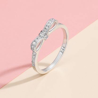 Grace Bow Diamond Ring | 925 Sterling Silver Luxury for Her