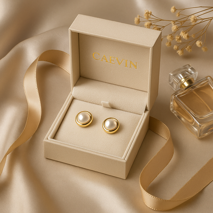 Caevin Irregular Pearl Earrings – White Gold – Sweet Style for Girls