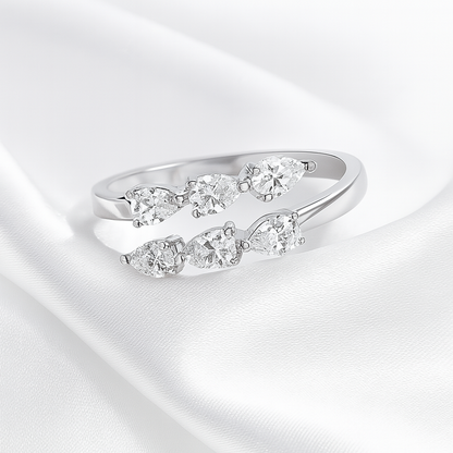 Smyoue 3x4mm Moissanite Crown Ring – 925 Silver Wedding Band
