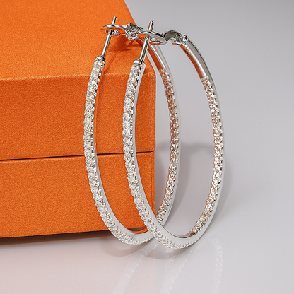 Senlissi Real 925 Silver Diamond Hoops