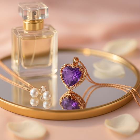 Romantic Amethyst Heart Necklace – Gold-Plated Gift Jewelry