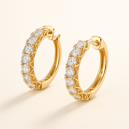 Moissanite Full Hoop Earrings – IOGOU – 2023 Trend – White Gold
