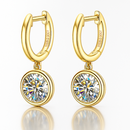 Radiant Moissanite 1-3CT Hoop Drops – 14K White Gold – Sparkle for Every Occasion