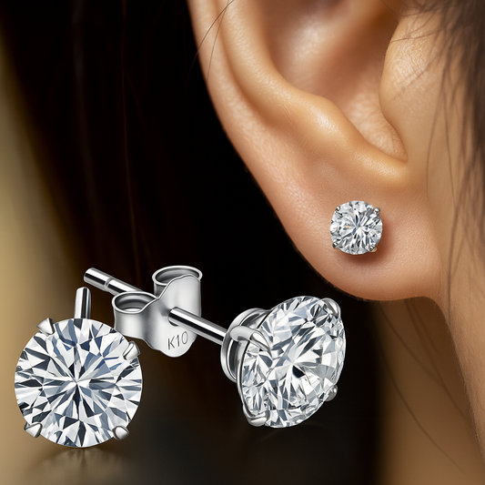 Eterna Light – Elegant Lab Diamond Studs in Sterling Silver