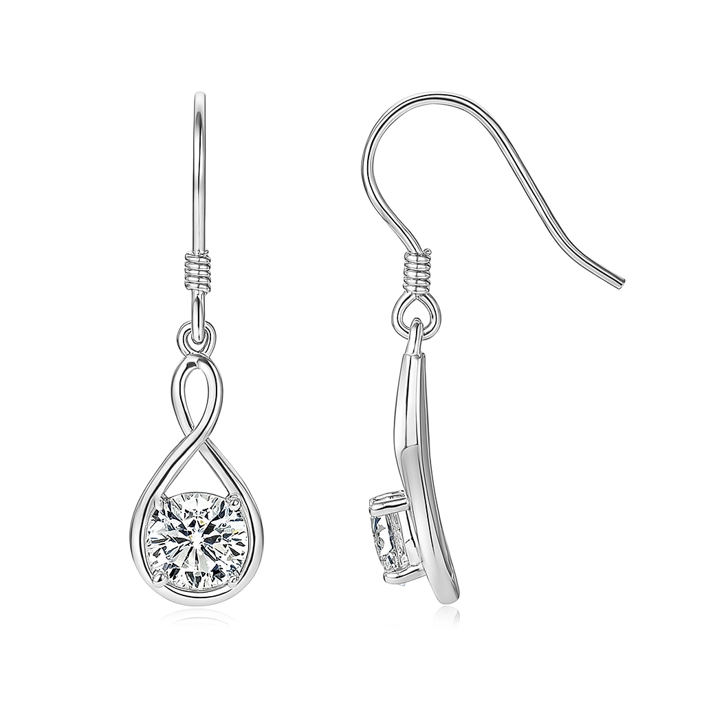1CT Moissanite Drop Earrings – White Gold – Classic & Bohemian