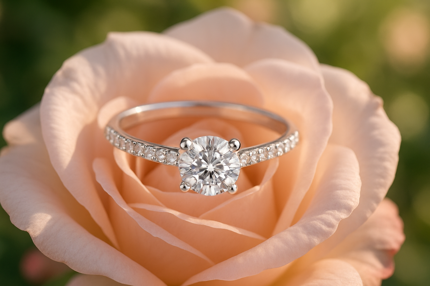 Luna 0.3CT Moissanite Ring – 925 Silver