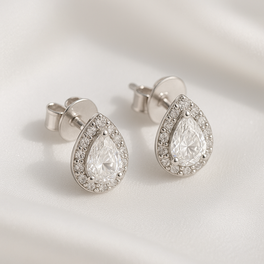MODIAN Pear Cut Moissanite Earrings – 925 Silver