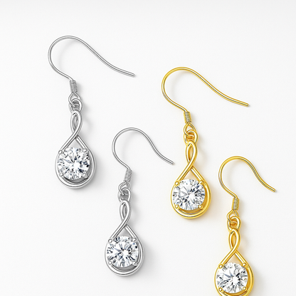 1CT Moissanite Drop Earrings – White Gold – Classic & Bohemian