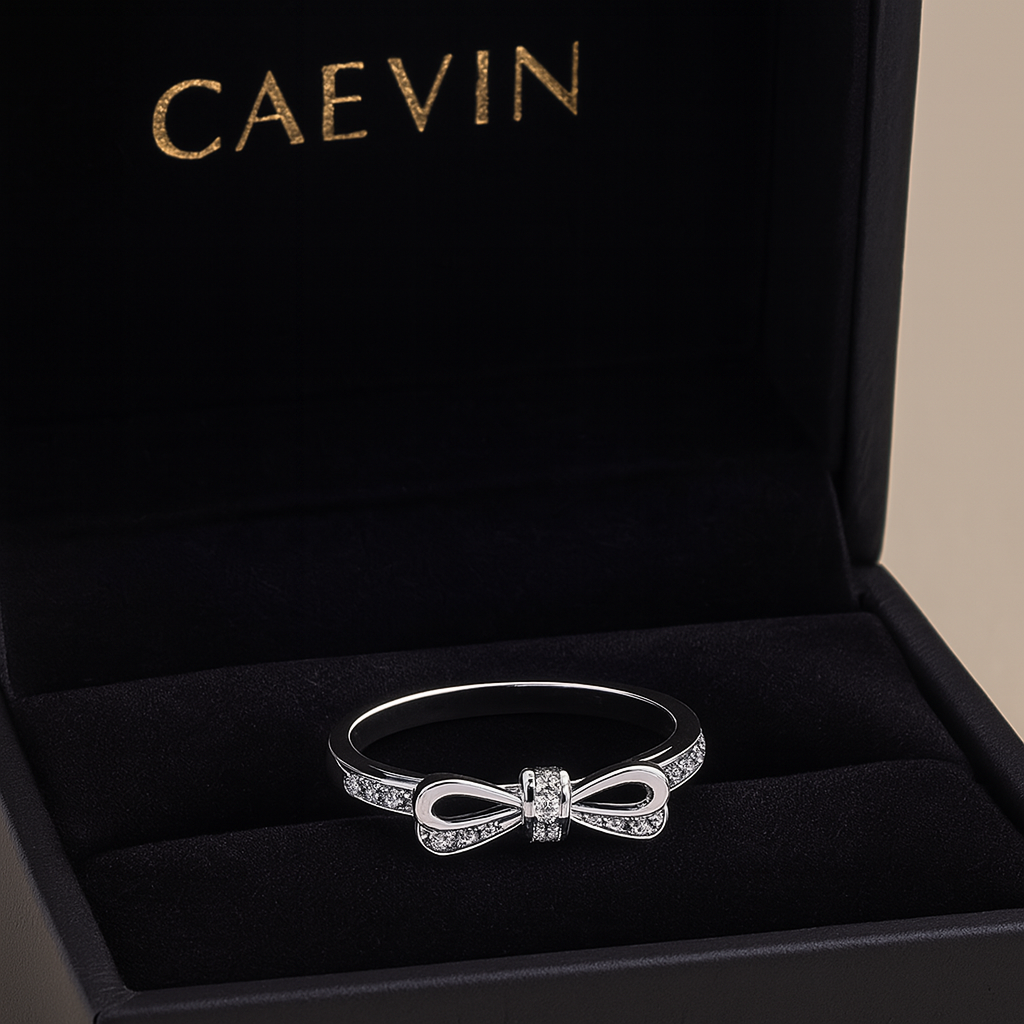 Grace Bow Diamond Ring | 925 Sterling Silver Luxury for Her