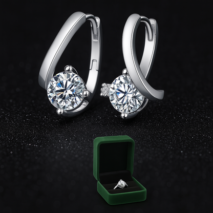 DJMAX 1CT Moissanite Stud Earrings – D Color – White Gold