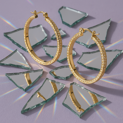 Senlissi Real 925 Silver Diamond Hoops