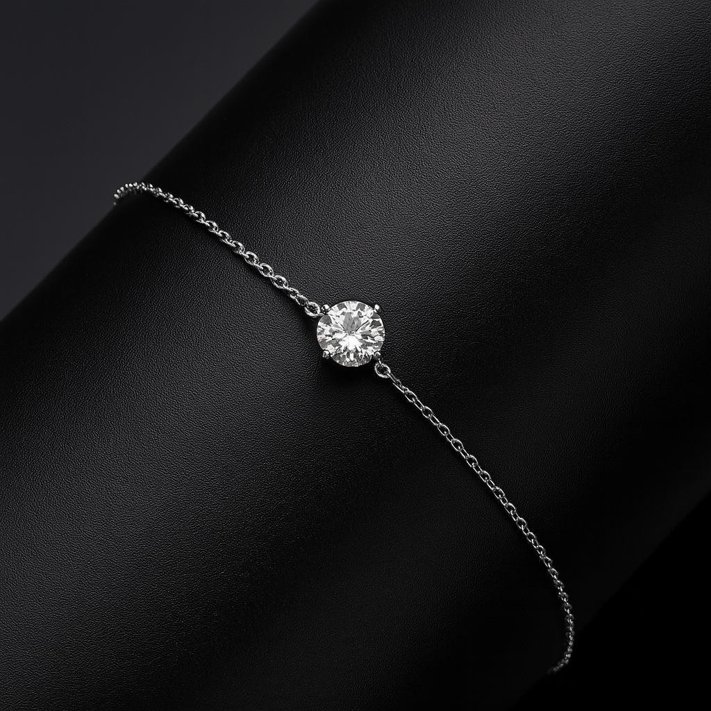 Adjustable Moissanite Hand Chain – 1 Carat, 925 Silver