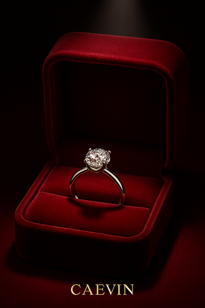 Elegant Solitaire Diamond Ring – Premium White Gold Wedding Gift