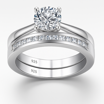Luxury Solitaire Round Zircon Wedding Ring – White/Yellow Gold Plated