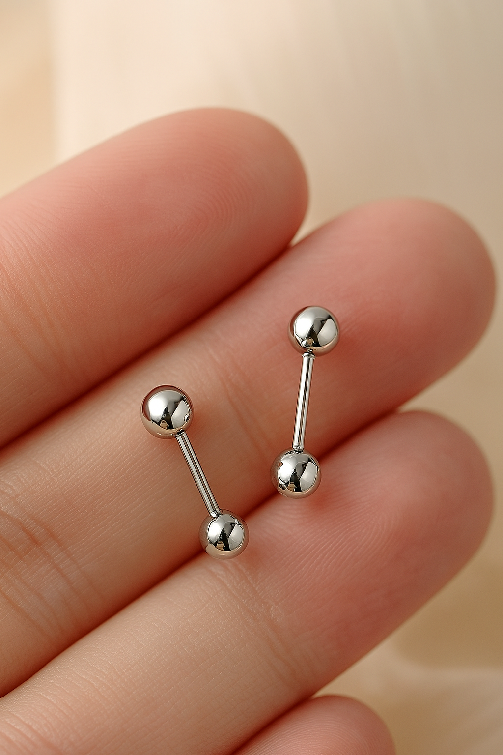 OXTAO Minimalist CZ Studs – White Gold – Elegant & Cute