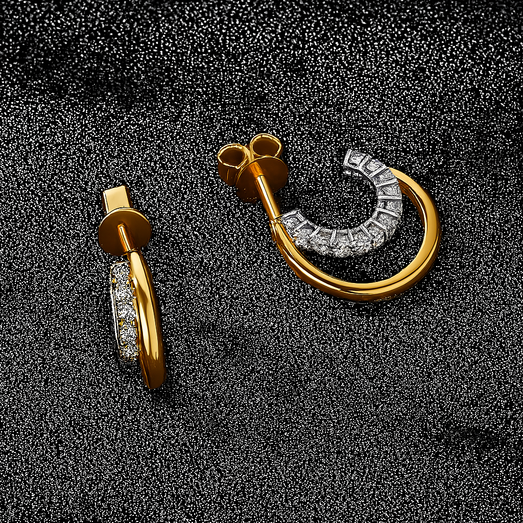 Royale Circle – 14K Gold Moissanite Earrings