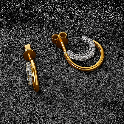 Royale Circle – 14K Gold Moissanite Earrings