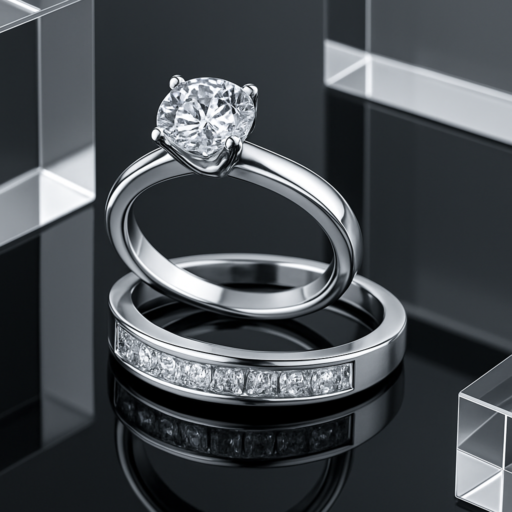 Luxury Solitaire Round Zircon Wedding Ring – White/Yellow Gold Plated