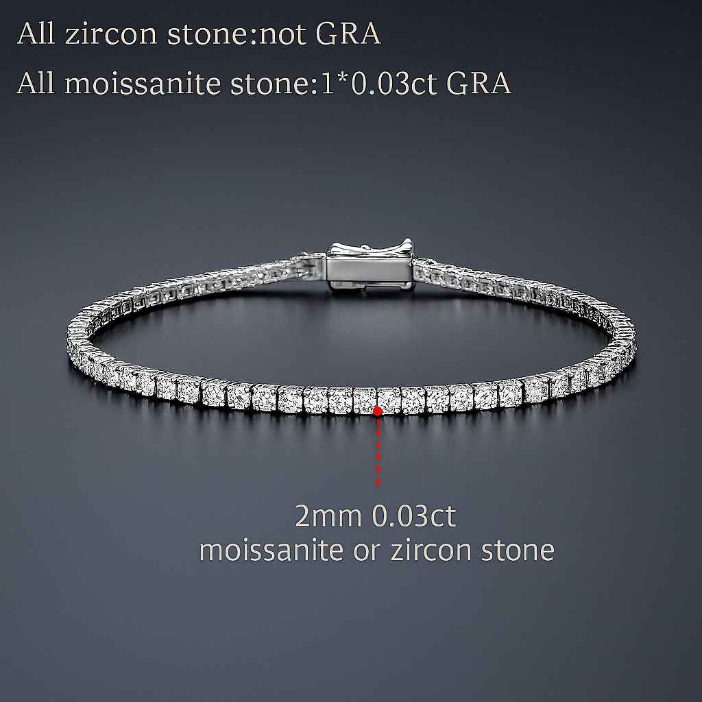 Smyoue D Moissanite Tennis Bracelet