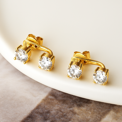 OXTAO Sparkling Moissanite Hoops – White Gold – Fine Jewelry