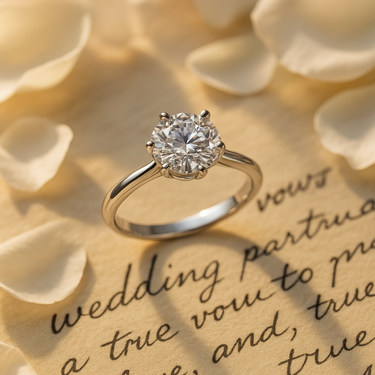Minimalist Moissanite Engagement Band