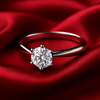 Elegant Solitaire Diamond Ring – Premium White Gold Wedding Gift