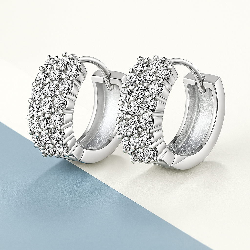 BXINY Moissanite Hoop Earrings – White Gold – GRA Certified