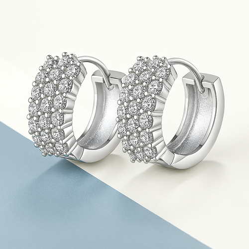BXINY Moissanite Hoop Earrings – White Gold – GRA Certified