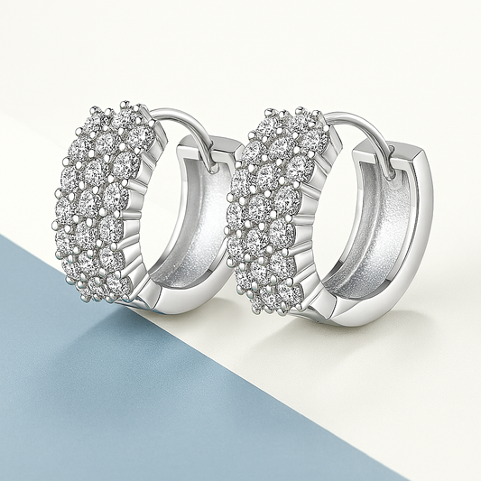 BXINY Moissanite Hoop Earrings – White Gold – GRA Certified