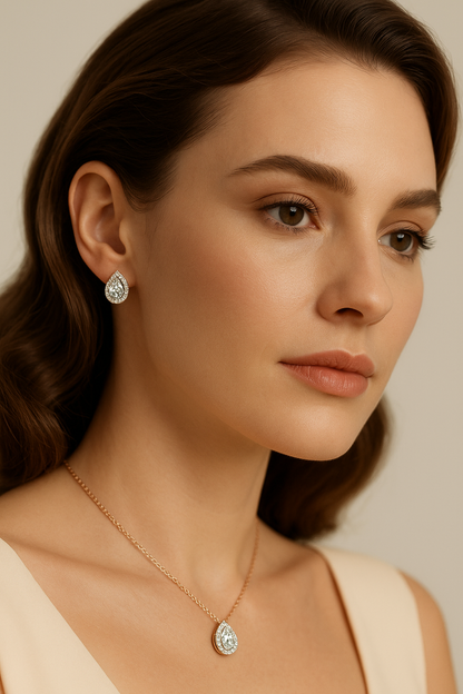 MODIAN Pear Cut Moissanite Earrings – 925 Silver