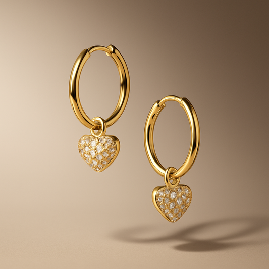 WANTME Love Huggies Earrings – White Gold – Elegant Piercing Jewelry