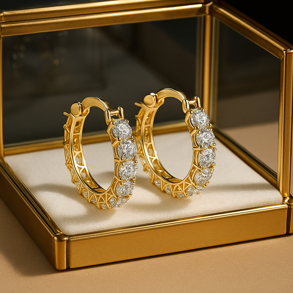 Moissanite Full Hoop Earrings – IOGOU – 2023 Trend – White Gold