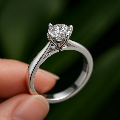Luxury Solitaire Round Zircon Wedding Ring – White/Yellow Gold Plated