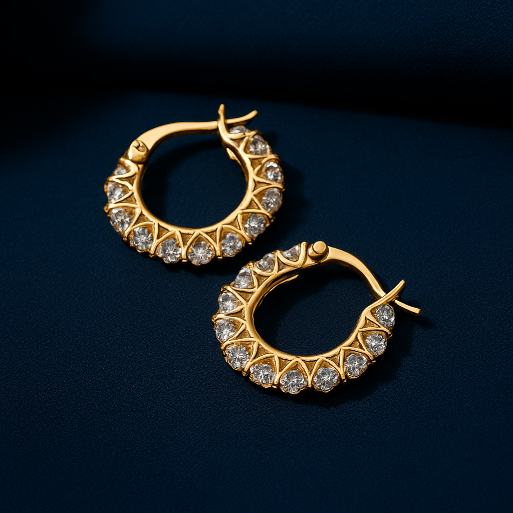 Moissanite Full Hoop Earrings – IOGOU – 2023 Trend – White Gold