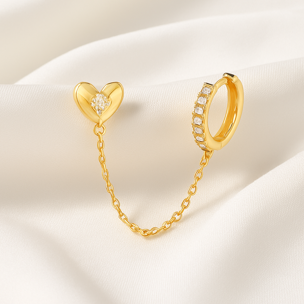 Love Eye Zircon Stud – White Gold – Unique Wedding Jewelry