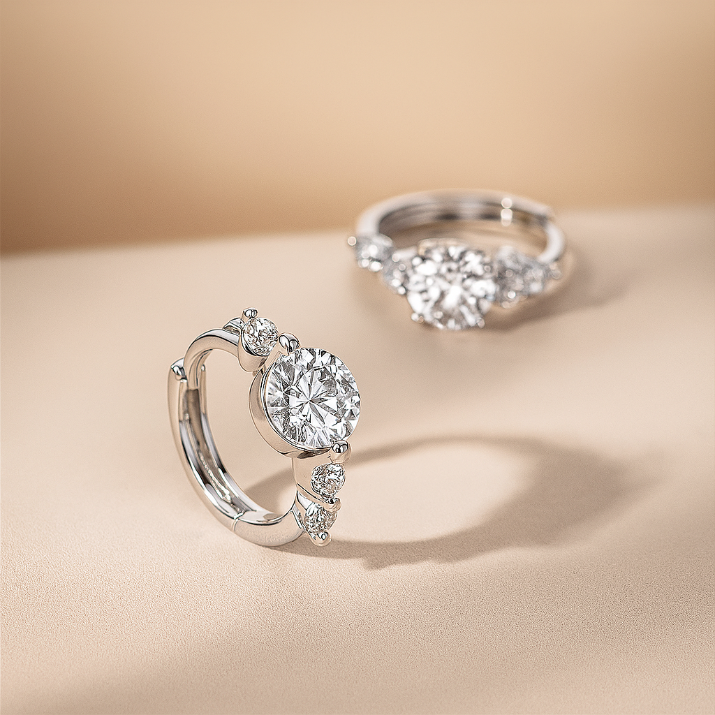 TFGLBU 1CT Moissanite Earrings – GRA – White Gold – Elegant Studs
