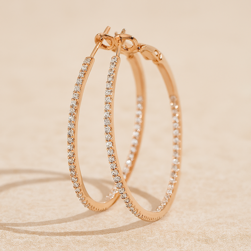 Senlissi Real 925 Silver Diamond Hoops