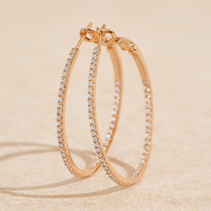Senlissi Real 925 Silver Diamond Hoops