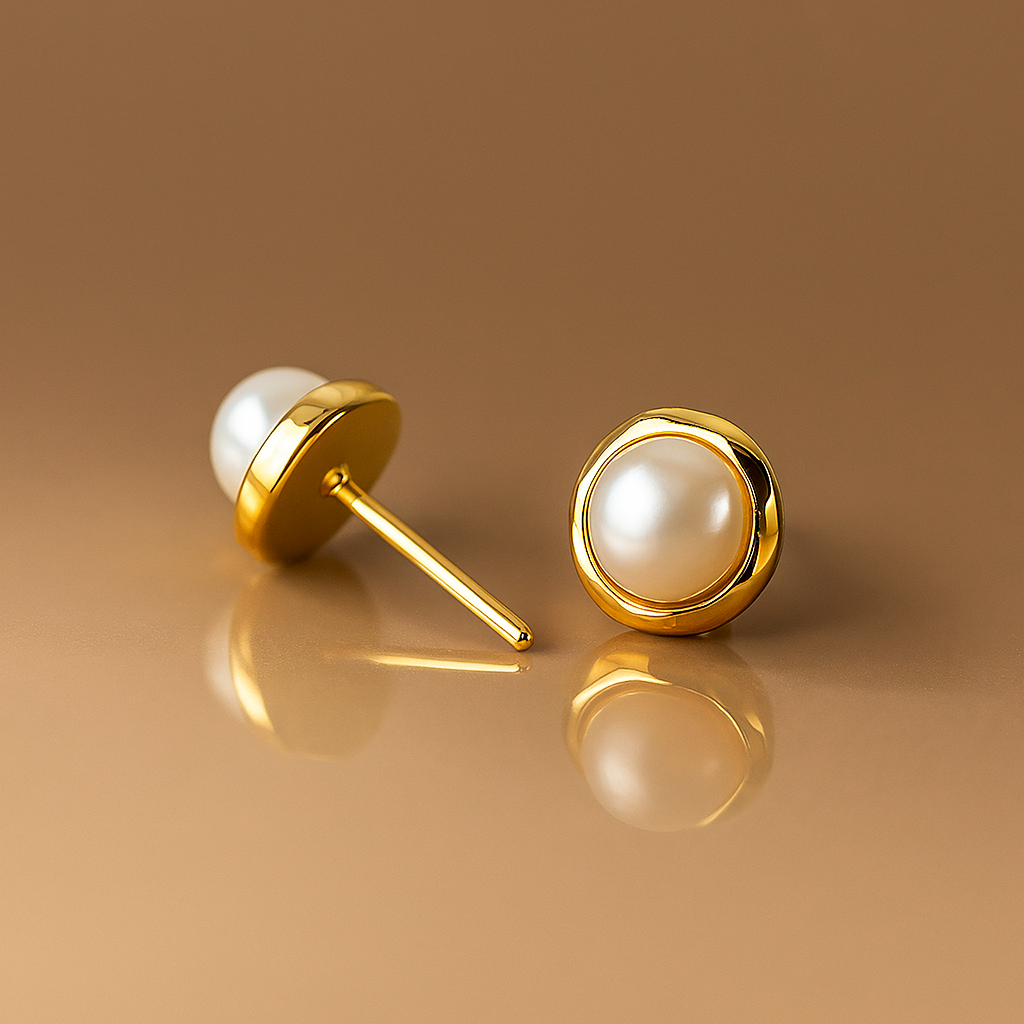 Caevin Irregular Pearl Earrings – White Gold – Sweet Style for Girls