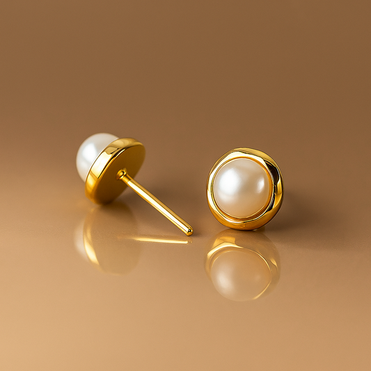 Caevin Irregular Pearl Earrings – White Gold – Sweet Style for Girls
