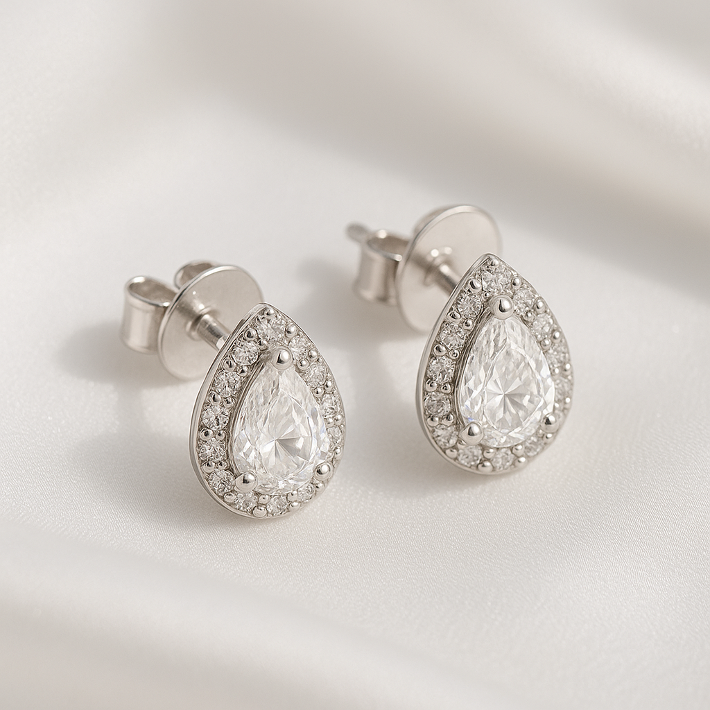 MODIAN Pear Cut Moissanite Earrings – 925 Silver