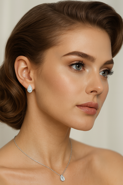 MODIAN Pear Cut Moissanite Earrings – 925 Silver