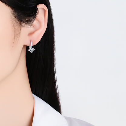 DJMAX 1CT Moissanite Stud Earrings – D Color – White Gold