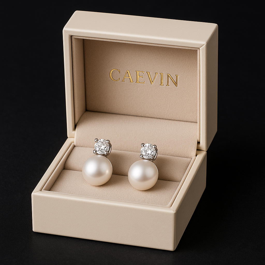 BAMOER 925 Silver Moissanite & Pearl Wedding Earrings