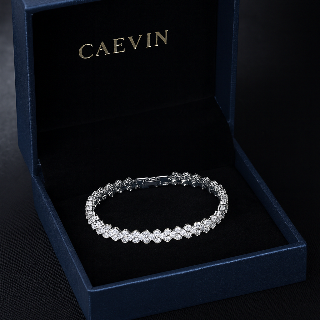 Elegant Moissanite 925 Silver Bracelet – Wedding & Party Jewelry