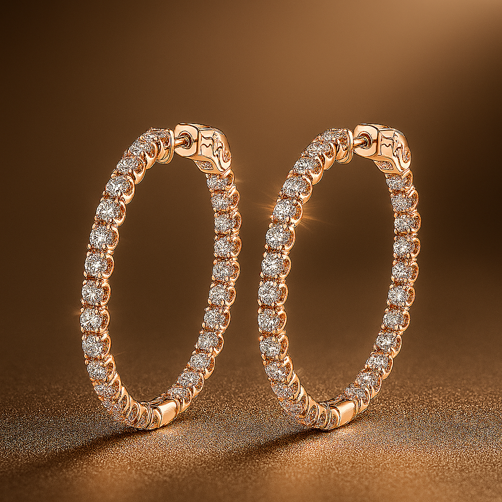 GRA Moissanite Hoops – 2mm – White Gold – Wedding Jewelry