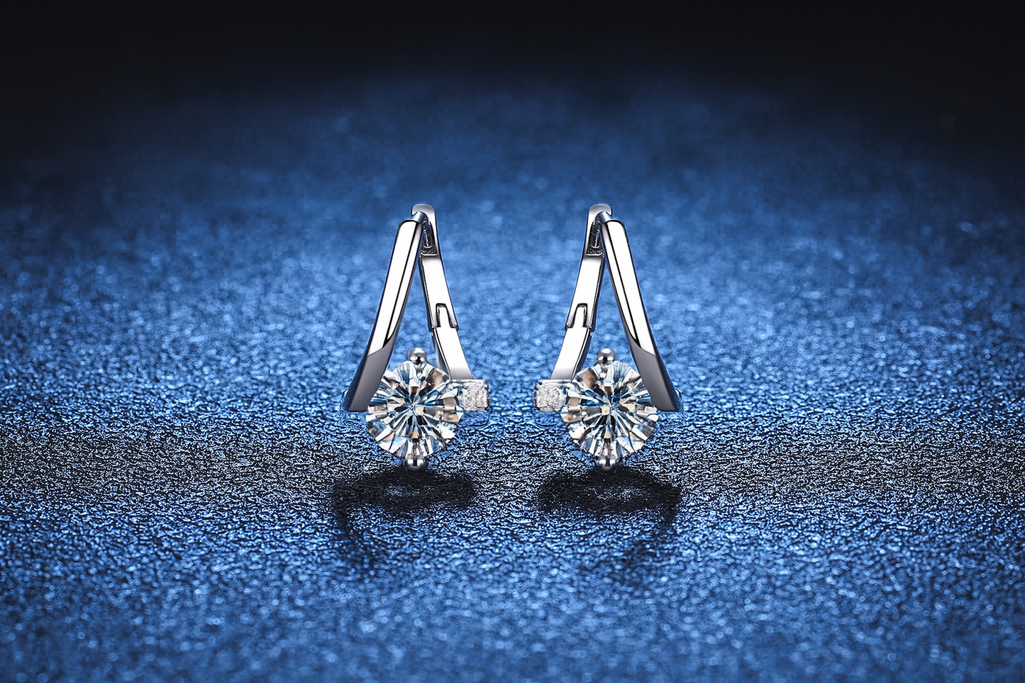 DJMAX 1CT Moissanite Stud Earrings – D Color – White Gold