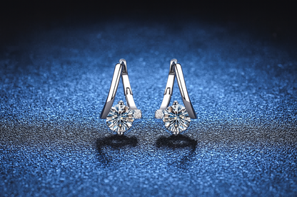 DJMAX 1CT Moissanite Stud Earrings – D Color – White Gold
