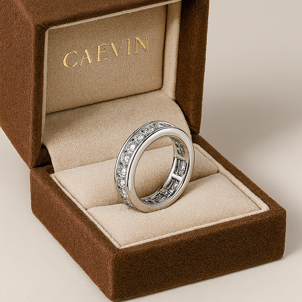 Lnngy 2.5mm Moissanite Eternity Band – White Gold Ring