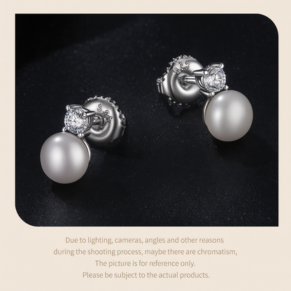 BAMOER 925 Silver Moissanite & Pearl Wedding Earrings